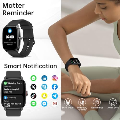 Smart Watch for Men Women, Bluetooth Call Smartwatch with AI Voice, 1.85" HD DIY Dial Fitness Watch, Heart Rate/SpO2/Steps/Sleep Monitor, 100+ Sports Modes, IP68 Waterproof Watch for Android iOS - 2