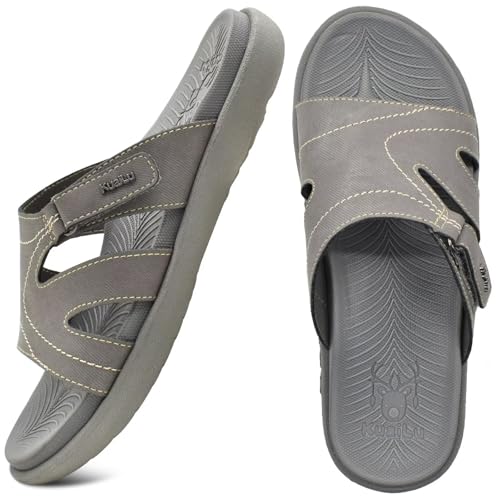 KuaiLu Womens Fashion Orthotic Slides Ladies Lightweight Athletic Yoga Mat Sandals Slip On Thick Cushion Slippers Sandals With Comfortable Plantar Fasciitis Arch Support