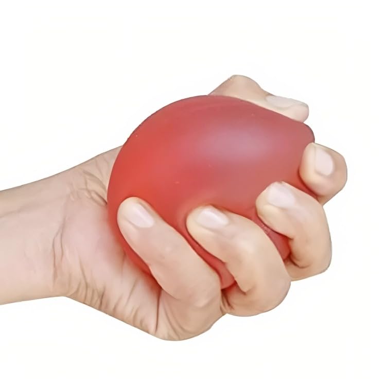 Livfit Silicone Gel Stress Ball for Hand Exercise, Finger Therapy & Anxiety Relief | Soft Squeeze Grip Strength Trainer (Pack of 1) (Red - Soft)-image-7