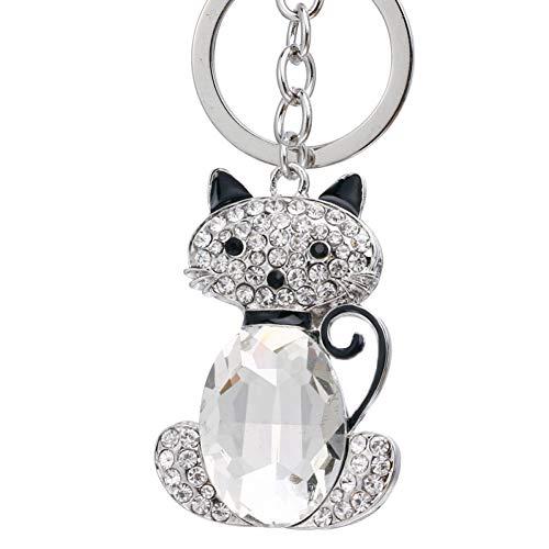 Preisvergleich Produktbild GMTEXTILES Niedlicher Kristallkatzenschlüsselring-Taschens...