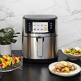 Kalorik Air Fryer VIVID Select Series, 7 Quart Capcity with Full Color Display and Touch Controls, 202 Presets in 12 Food Categories Includes Nonstick Basket & Trivet, 1500-Watts, Stainless Steel