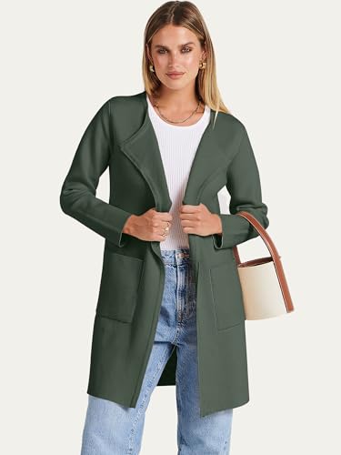 Image of ANRABESS Womens Cardigan Sweater Open Front Knit Long Coatigan Dressy Casual Jacket Coat 2026 Fall Outfits Classy Clothes