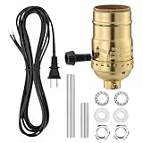 Armiika Lamp Making Kit, Lamp Parts for Repair Replacement or Rewire Table and Floor Lamps, 3 Way Socket 10 Foot Matching Cord and Essential Hardware, DIY Lamp Kits for Do It Yourself