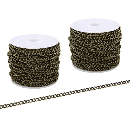 SWTOOL 60 Feets /20 Yards Metal Bronze Link Chains, Iron