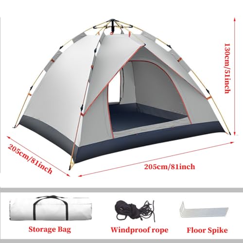 Carpa ligera impermeable para 4 personas beige miniatura 6