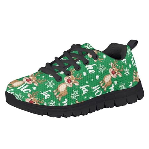 Boy Girls Tennis Shoe Sport Running Shoe Christmas Sneaker Lightweight Breathable Lace Up Mesh Athletic Shoe US11-5