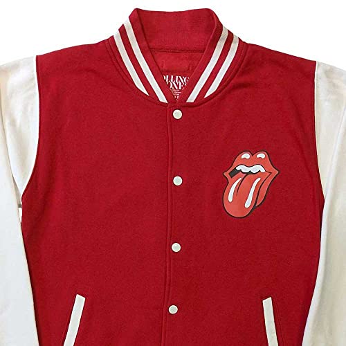 The Rolling Stones Varsity Jacket Classic Tongue Logo Official Unisex Red3