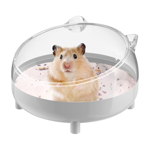 Pawfly Hamster Sand Bath Container, Hamster Sand Bath Box, Hamster Bathtub, Hamster Bathroom, Hamster Toilet, Plastic Dust Bath for Dwarf Hamsters, Syrian Hamsters, Mice, Gerbils & Small Animals