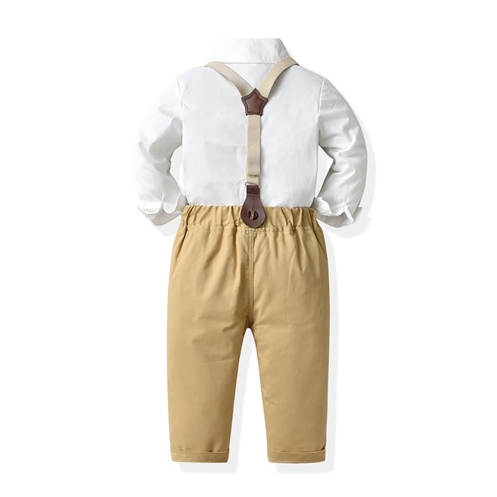 IDOPIP Tuta formale da uomo, con papillon e bretelle, pantaloncini e pantaloni, 6M-5T