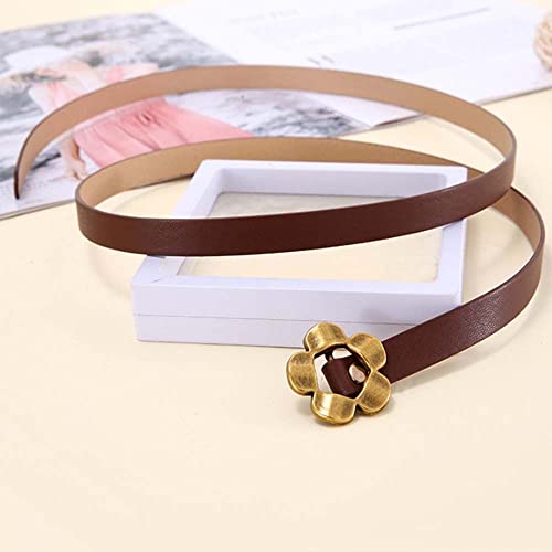 KUAIZI Cinto feminino de moda simples elástico cor doce estudante cinto flor cabeça cintura cinto je