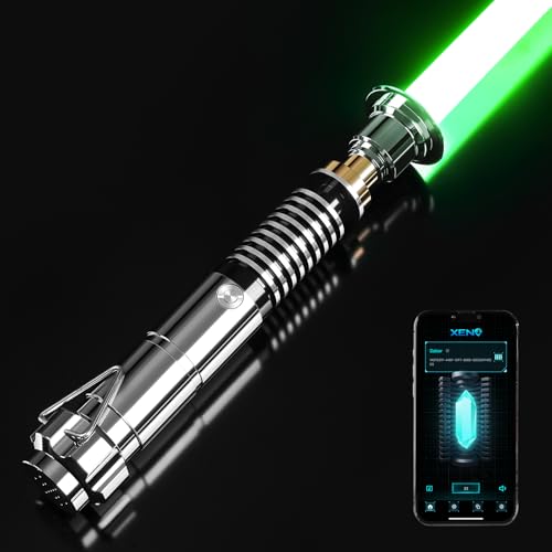 DAMIENSABER Upgrade Xenopixel 3.0 Motion Control Smooth Swing Light Sabers with 34 Sound Fonts Infinite Color and 16 RGB Fast Color Changing More Sensitive Light Sabers for Adults