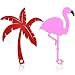 2 Pieces Mailbox Flags Flamingo Coconut Tree Mailbox Replacement Flags for Roadside Mailbox Flag Replacement Metal Mail Box Flag Decorations for Brick Mailbox Hardware, 2 Styles