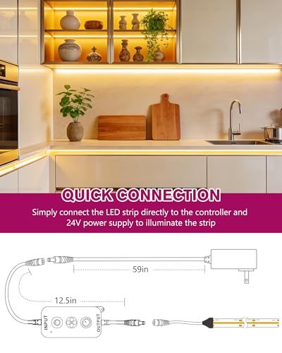 Kit de cinta LED COB EMITEVER 16.4 pies 3000K regulable miniatura 5
