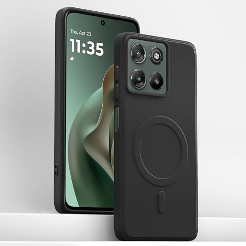 Image of Pikkme Back Cover for Motorola Moto G67 Power 5G / G57 Power 5G Soft Matte Silicone | Slim Fit | Mag-Safe Design (Mag-Safe Not Support) Camera Protection Bumper Case (Black)