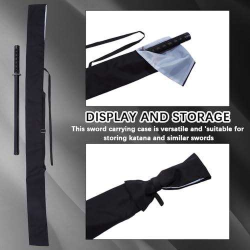 Image of GORGECRAFT Sword Carrying Bag Black Polyester Katana Ninja Sheath Cover Storage Holder Carry Case Bokken Bags with Adjustable Back Strap