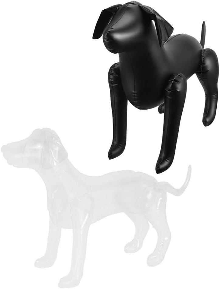 SUPVOX Inflatable Dog Mannequins 2-Pack for Pet Apparel Display Durable PVC Dog Clothing Models 31.49X22.04X11.41In Ideal for Pet Shop Fixtures and Home Use