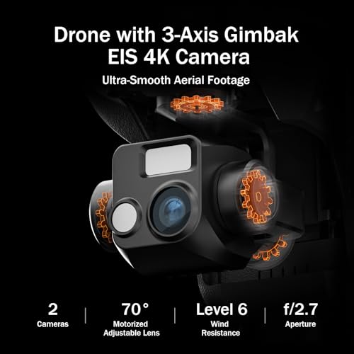 Image of K600PRO GPS Drone with EIS 4K Camera for Adults Beginner,3 Axis Gimbal Professional Long Range Drone with 5.5'' Touchscreen on Controller,Auto Return Follow Me,15KM FPV Transmission 55 Min Flight Time