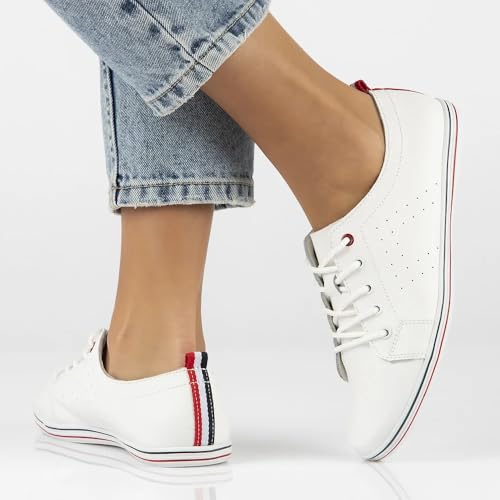 FILIPPO damskie sneakersy skórzane na platformie – naturalna skóra