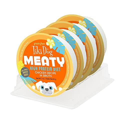 Tiki Dog Meaty – Grain Free High Protein Wet Dog Food Chicken Recipe In Broth, 4 Cans, 3 Oz #TOP1
