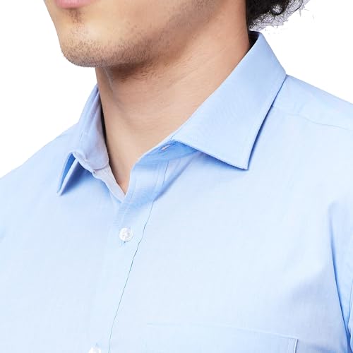 Image of Park Avenue Men's Slim Fit Pure Cotton Solid Pattern Semi Cutaway Collar Full Sleeve Formal Shirt