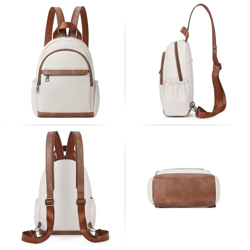 Image of CLUCI Sling Bags for Women,Small Backpack for Women, Leather Sling Backpack Convertible Crossbody Bags for Women Travel