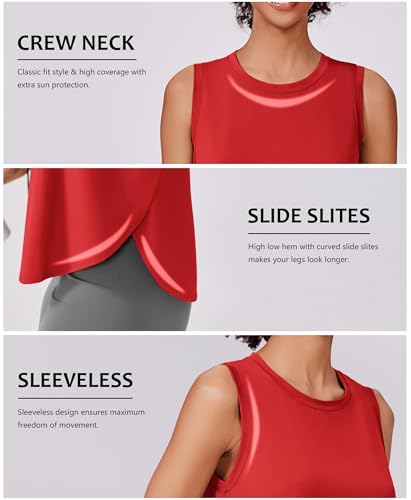 Image of PINSPARK Workout Tank Tops Woman Ice Silk UPF 50+ Athletic Yoga Shirts