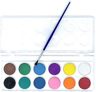 MSC  Hard 12 Watercolour Palette Paint Set - Beginners Paints Suitable for Artists Craft School Hobbies and of All Ages (12colour)