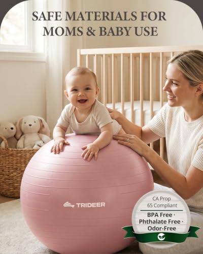 Image of Trideer Exercise Ball, Stability Yoga Ball for Physical Therapy, Active Sitting, Pregnancy & Birth Labor Prep, Core Strength, Balance Training, Posture Improvement and Daily Stretching, 55 /65 /75cm