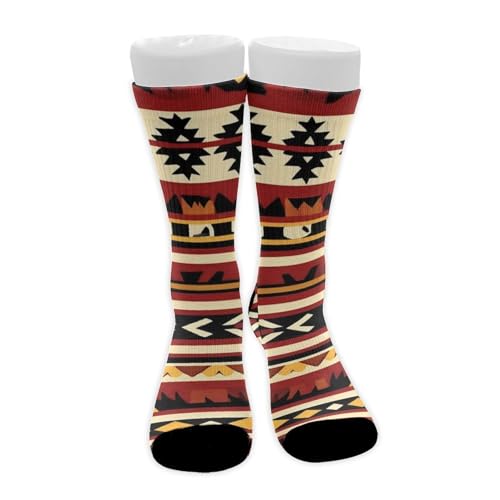 UTRSIFB Fashion Dress Decor Boots Socks, All Season Breathable Socks, Soft Cozy Stockings Southwest Native American Inspired For Women Men