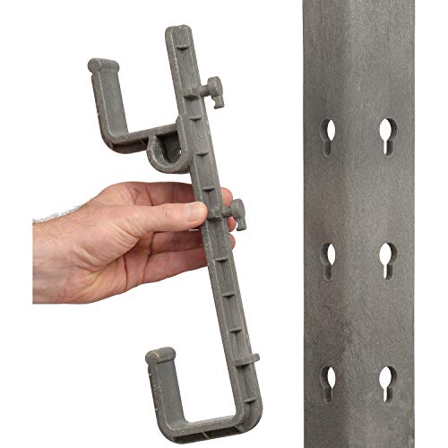 Plastic 2 Shelf Service Cart with Ladder Holder and Utility Hooks, 38