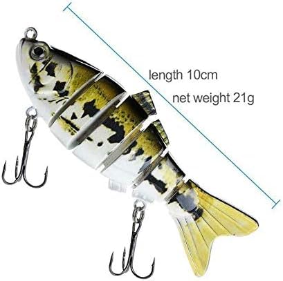 Futaba Multi Jointed Bass Lure with Floating Rotating Tail Fishing Lure Kit - Pack of 6 4