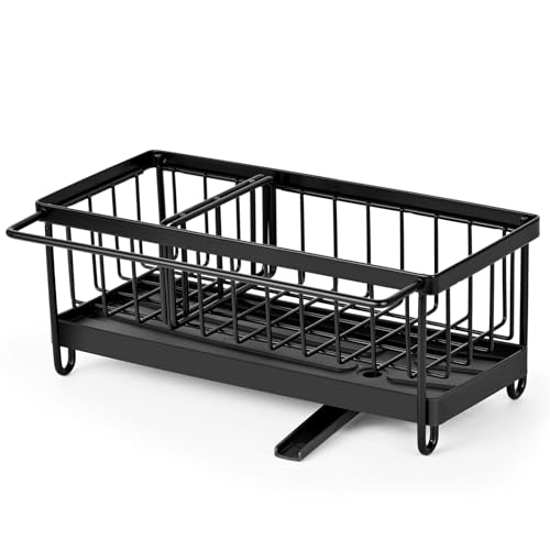 Zoutpy Soporte para lóbulo de acero inoxidable fregadero organizador baño Caddy