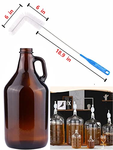 Henryda Carboy Brush, Cleaning 2 Piece 30 Inch Nylon Brushes, And Stainless Steel Extended Handle Water Bottle Brushes For 3 5 6 6.5 Gallon Glass Jugs Fermenters L-Bend Wire Dhuayt47665 #TOP1