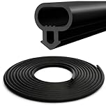 Xiciki 6M UPVC Door & Window Seal Strip, Window Replacement Gasket Rubber Seal Strip, Door and Double Glazing Rubber Seal for Draught Proofing, Door Bottom Wind Barrier Strip (Black)