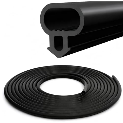 Xiciki 6M UPVC Door & Window Seal Strip Window Replacement Gasket Rubber Seal Strip Door and Double Glazing Rubber Seal for Draught Proofing Door Bottom Wind Barrier Strip (Black)