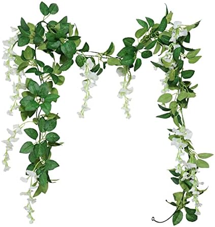 String Greenery Amazon.com: UUYYEO 1.9 Meters Artificial Wisteria Garland Fake Wisteria ...
