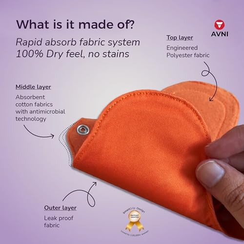 Avni - Fluff Washable Cloth Panty Liner | Antimicrobial | Eco-Friendly and Reusable | Spotting Days | Breathable and Comfortable for Women | Daily Use with Storage Pouch | Pack... - Image 3