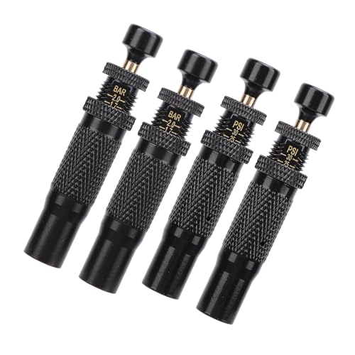 Image of Aramox 4-Piece Tire Deflator Valve Kit, Quick Air Bleed Set, Adjustable Brass Construction, 30-10 PSI Range for Off-Road 4x4 Vehicles