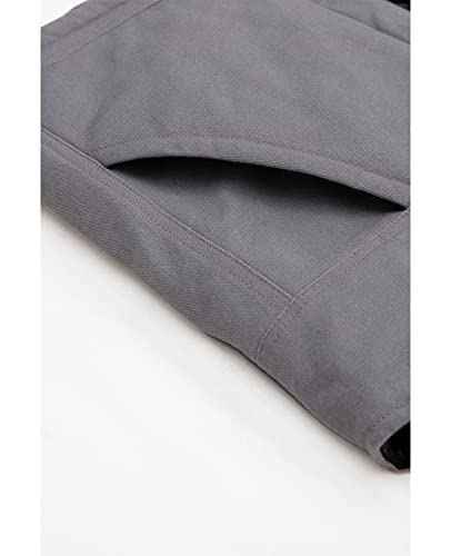 Zenthace Mens Quilted Lined Washed Canvas Utility Vest Rugged Sandstone Duck Workwear Vests Grey Xl #TOP5