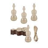 20pcs Wooden Violin Shaped DIY Craft Cutouts Musical Violin Unfinished Wood Tags Ornaments for Wedding Birthday Music Themed Party Decoration