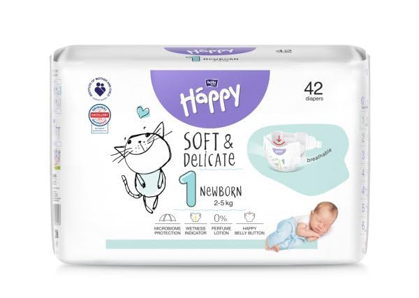 Pañales Happy Talla 1 (2-5kg) 42 piezas