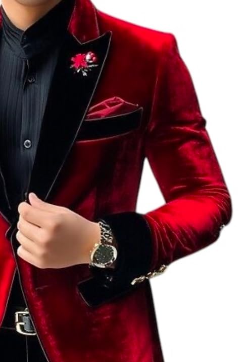 Men's Blazer Slim fit Jacket Men Wedding Party Wear Jacket Men Dinner Party Blazer for Men Velvet Jacket3
