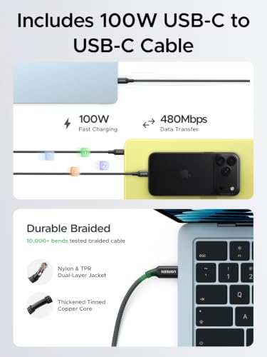 65W UGREEN Nexode Air USB-C GaN Charger w/ Foldable Prongs & 100W USB-C Cable - image 5