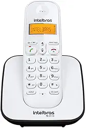 Telefone Digital Sem Fio TS 3110 Branco e Preto Intelbras