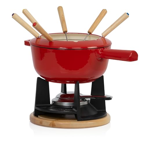 Mahlzeit Gusseisen Fondue Set für 6 Personen | 2 Liter | Fondueset 13...