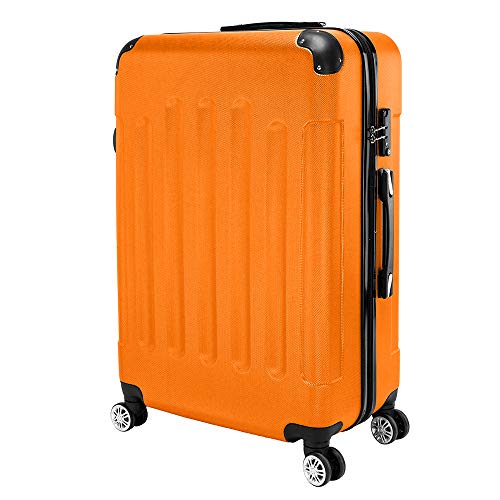 amopacorp 3-in-1 Orange Trolley Case Luggage Set (20", 24", 28") - Lightweight, Expandable, Durable, Easy Clean4
