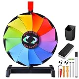 WinSpin 12 Inch Prize Wheel - Carnival Games Roulette Wheel with Dry Erase Marker - 12 Slots Tabletop and Wall Mounted Heavy Duty Spinning Wheel for Trade Shows, Parties and Outdoor Events