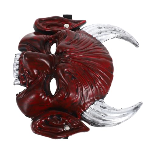 UKCOCO Demi-masque : Masque De Mascarade Rouge Effrayant Pour Halloween, Diable, Démon À Cornes, Pour Déguisement De Cosplay, Accessoires De Fête Pour Adultes Et Adolescents