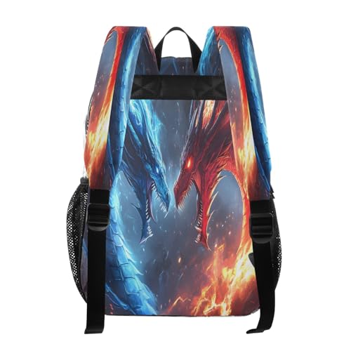 Clear Backpack for School Fire Blue Red Dragon Transparent Bookbag for Girls See Through PVC Boy Backpacks3