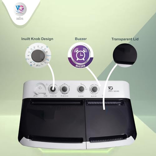 Image of VG 9 KG Semi automatic Washing Machine (VGWS90AGGB)